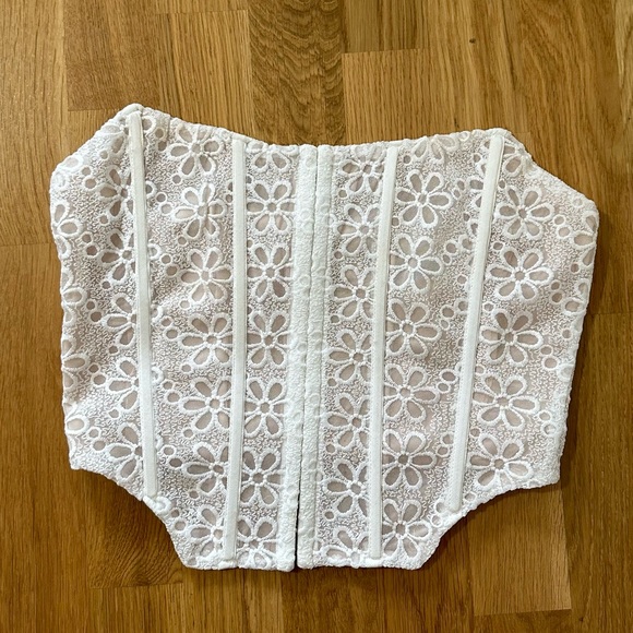 Cotton Candy Tops - Cotton Candy LA Corset Top - White/Tan - M